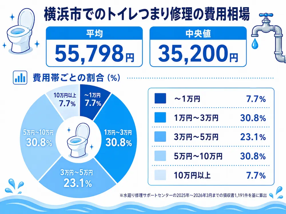 横浜市トイレつまり修理業者8選!水道局指定工事店で安心&低価格 32 横浜市のトイレつまり・水漏れ修理料金相場