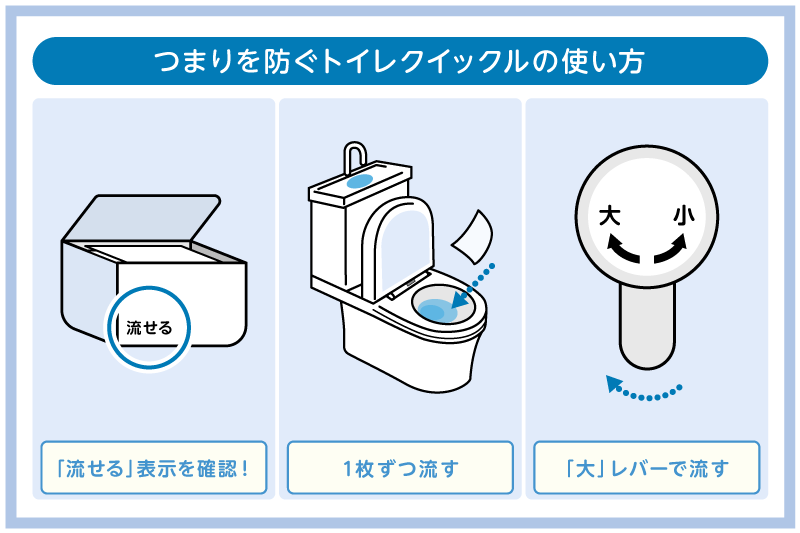 トイレクイックル使用時のつまり予防策