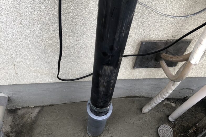 2階トイレの交換にあわせて屋外の排水管も一部交換！根元から作り直し / 大阪府堺市 施工後